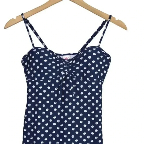 OP Ocean Pacific Swimsuit Swim Dress Blue One Piece Swimming Size 10 - Picture 2 of 8